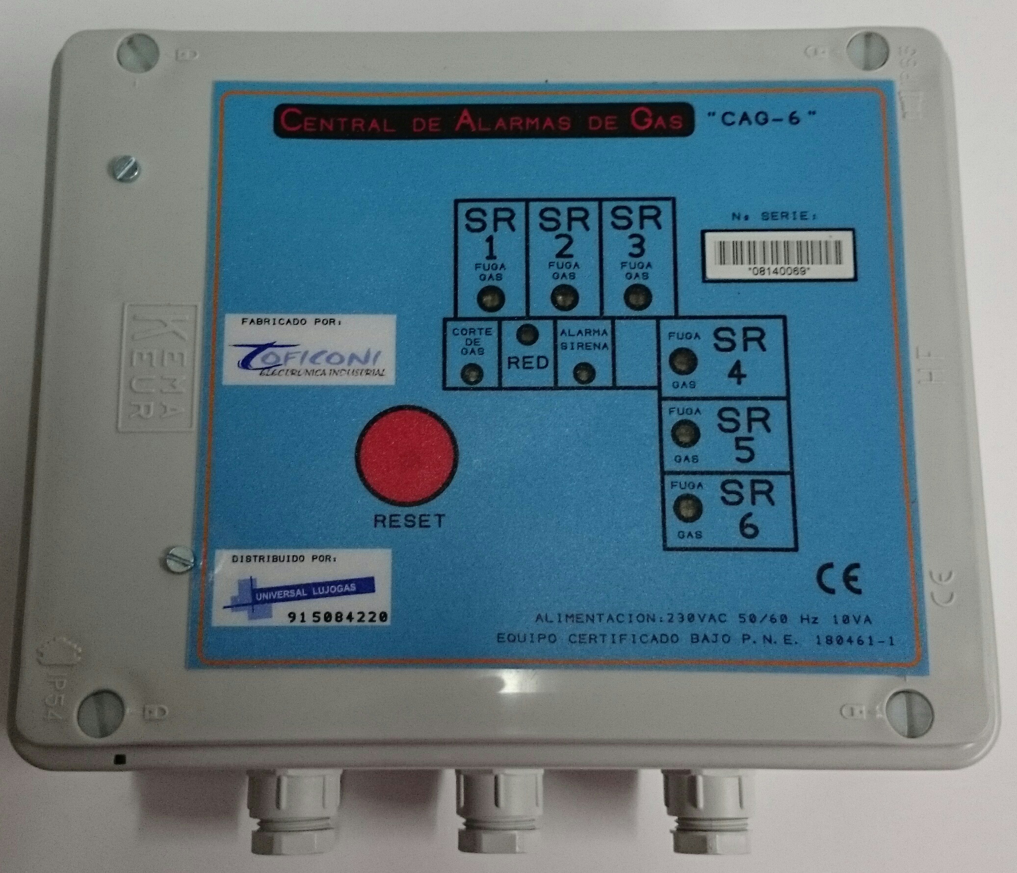 Centralita alar gases  CAG-6 ( 6 S. remoto) 